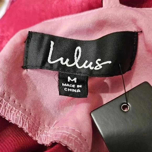 Lulus Exquisite Evening Pink Red Color Block Satin Maxi Dress Valentine's Day - Picture 11 of 14